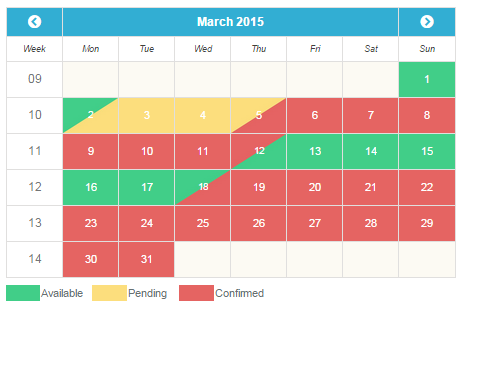 Availability Booking Calendar PHP